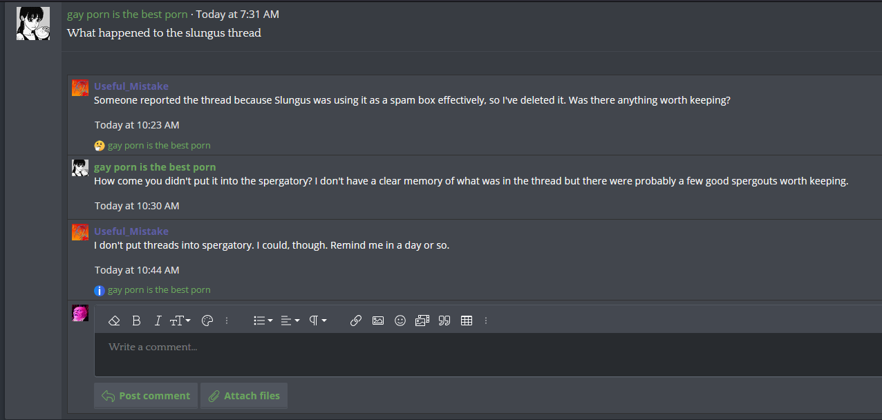 Deleted thread screenshot