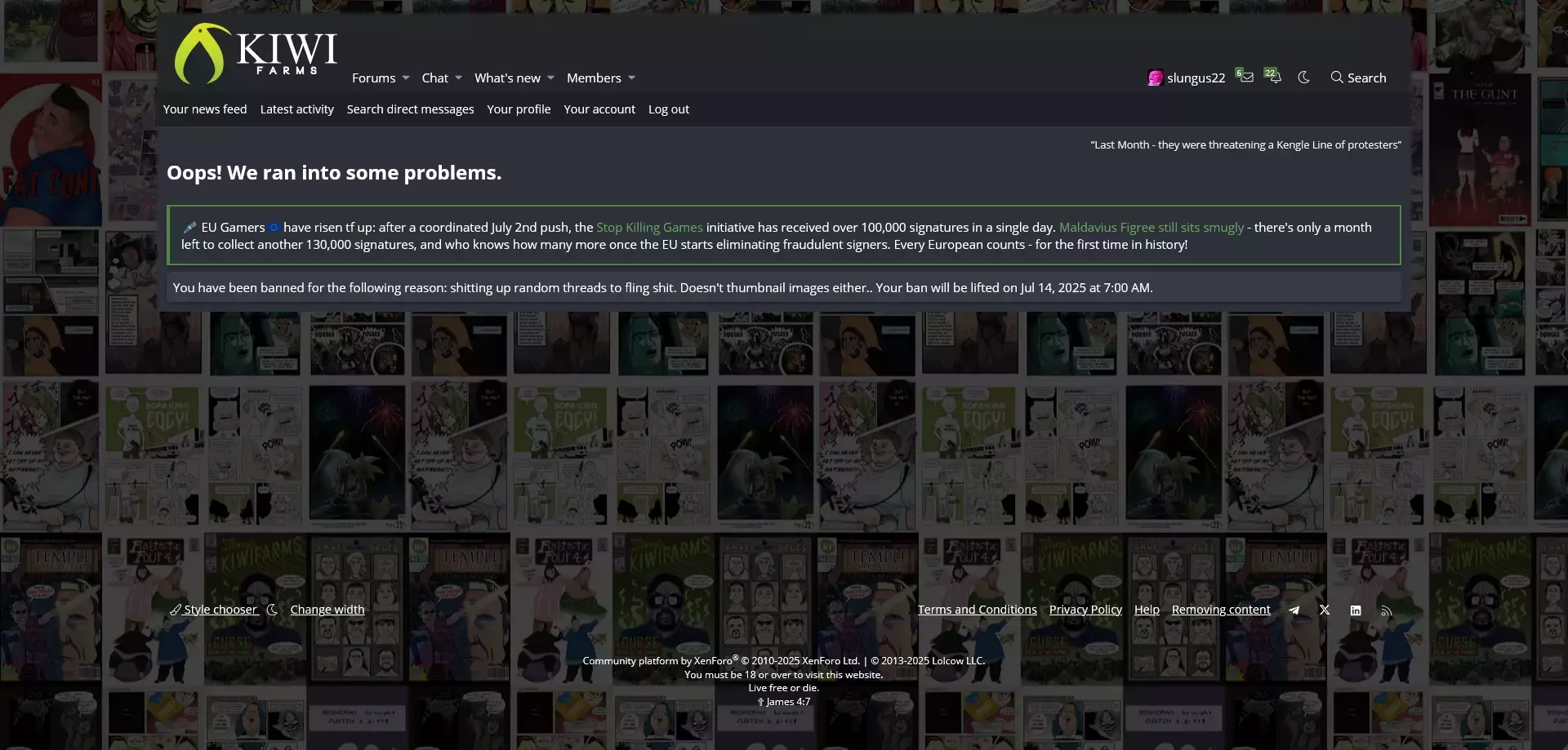 Proof of getting banned